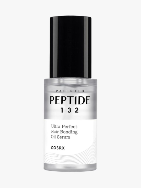 CosRx Peptide 132 Hair Bonding Oil Serum in branded component on a light gray background