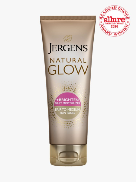 Tube of Jergens Natural Glow Daily Moisturizer on white background