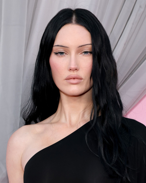 Closeup of a woman with Reflective lids.